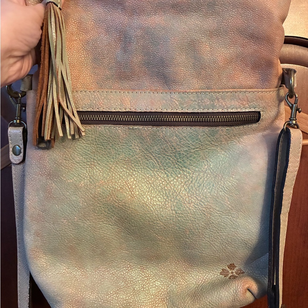 Patricia Nash Luzille Peach and Green Crossbody tote convertible backpack Bag - Picture 2 of 9